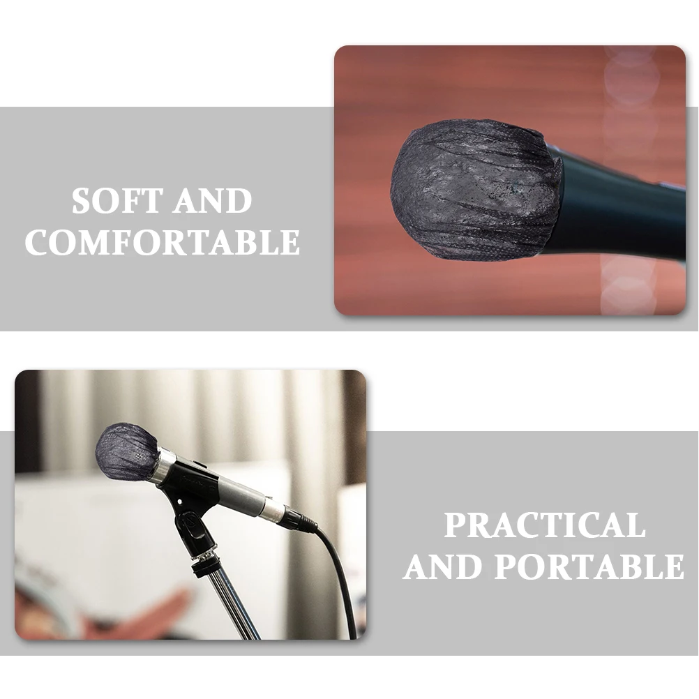 

50pcs Microphone Covers Ultrathin Nonwoven Disposable Windscreen Protection Karaoke Singing Recording Mic Shields