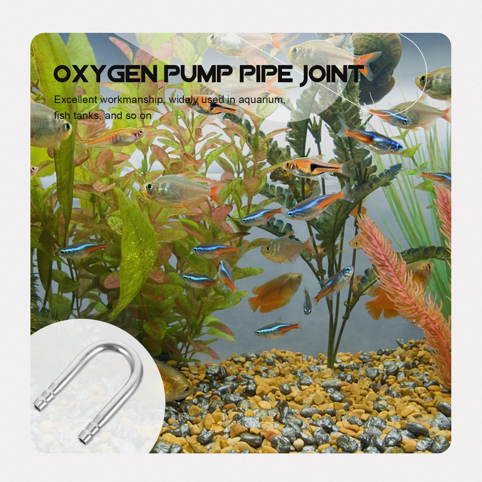 

1Pcs High-Quality Stainless Steel U-Joint Fish Tank Oxygen Pump U-Shape Connector Anti-Drop Crack Resistant Aquarium