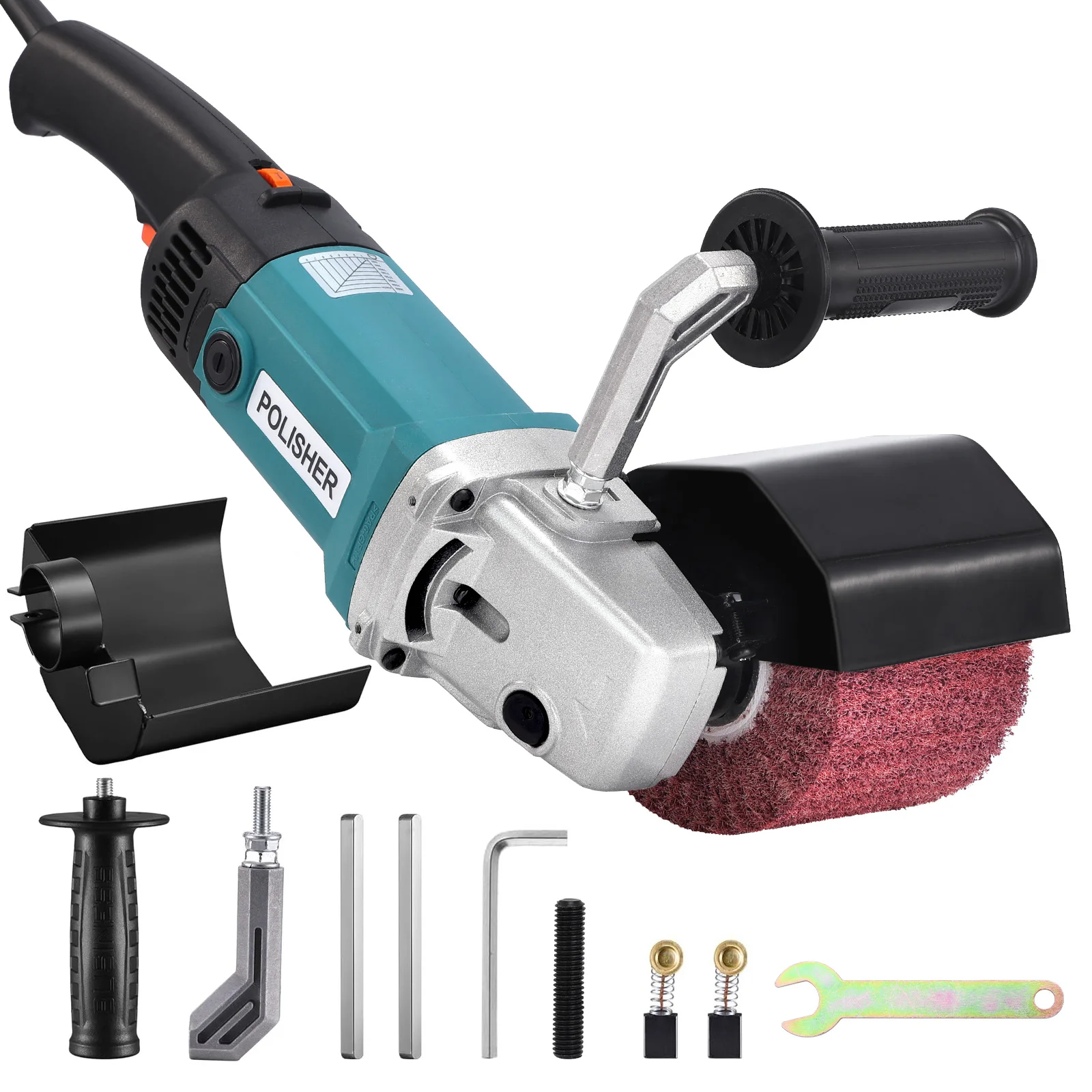 Angle Grinder 6 Speed Control Protective Devices Cutting Discs Non-Slip Handle Burnishing Polishing Attachment Metal Wood