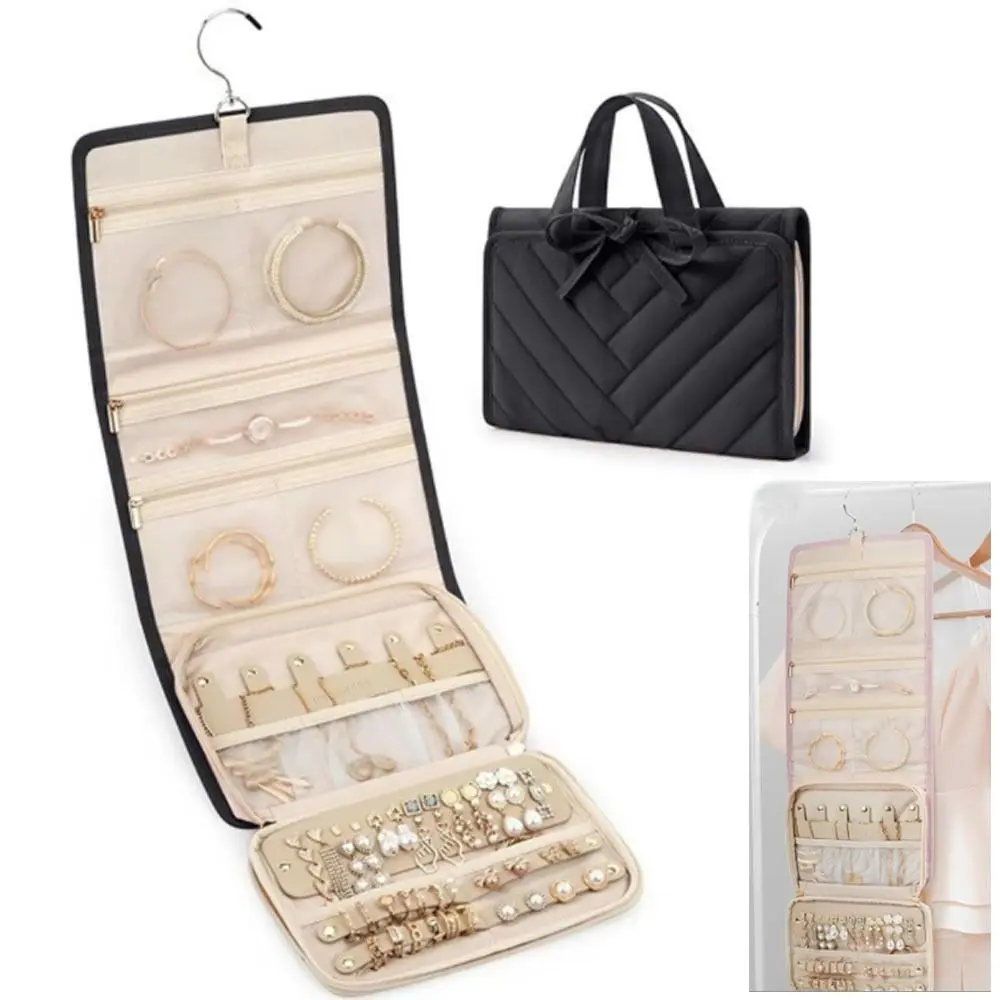 

New Large Capacity Travel Jewelry Case Organizer Foldable Portable Jewelry Storage Bag Multifunctional Anti-Scratch Jewelry Bag