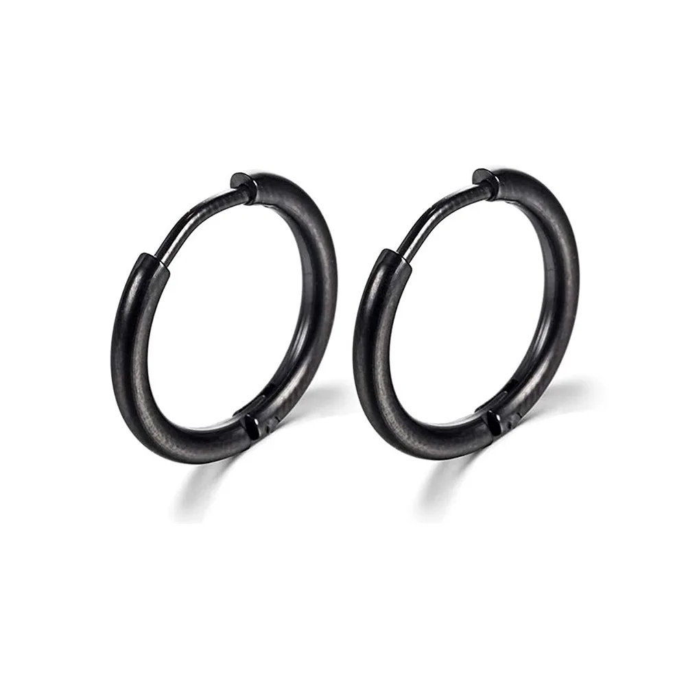 2-teiliges Set Runde Kreisförmige Edelstahl Kleine Creolen für Frauen Männer Knorpel-Ohrpiercing-Schmuck Pendientes Hombre Mujer – Detail 15