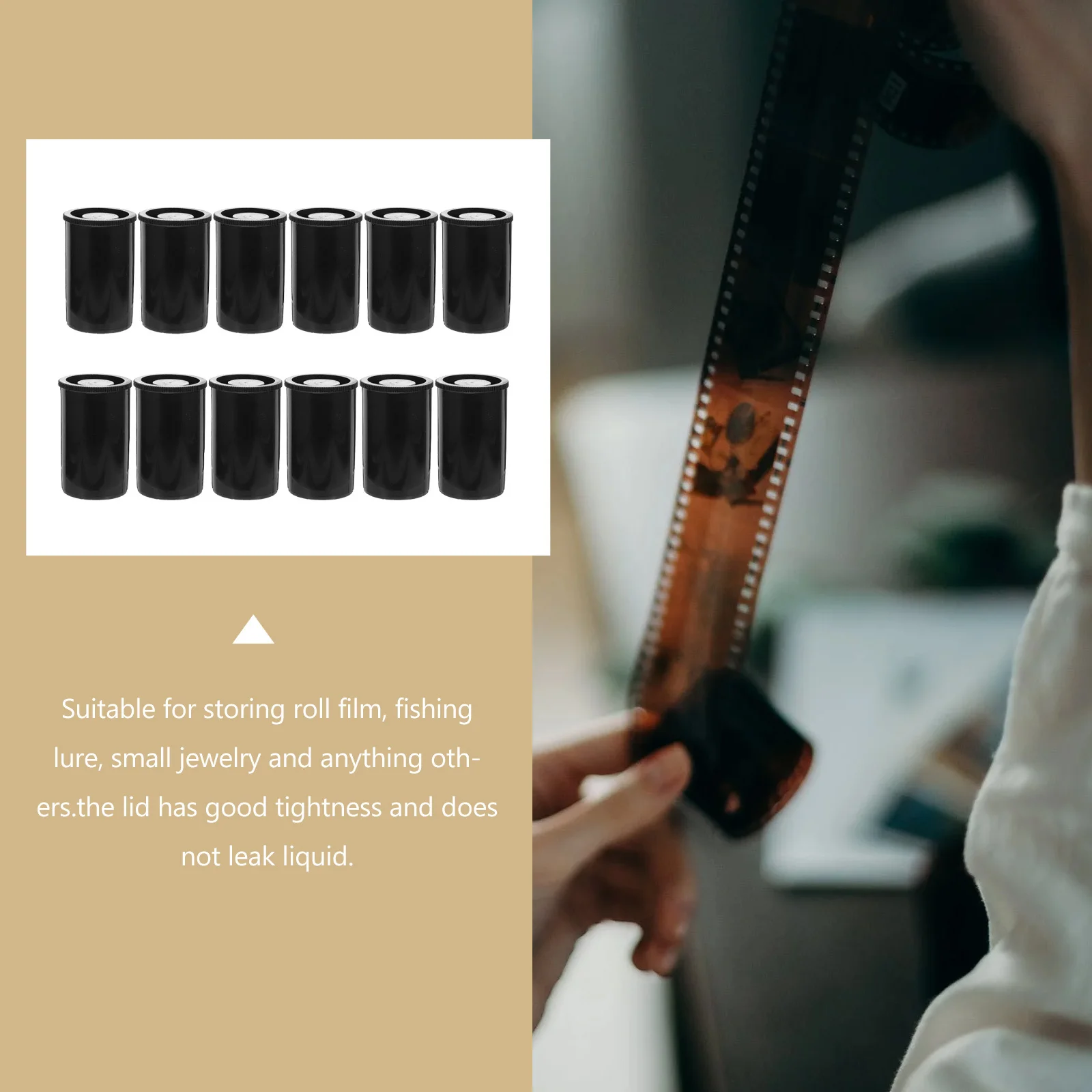 

36pcs Film Roll Canisters Plastic Camera Reel Holder Empty Storage Case For Fishing Lure Jewelry Lightweight Pe Cover