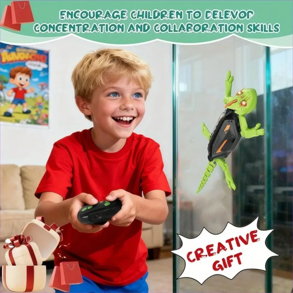 2.4GHz wireless biomimetic RC gecko, lifelike lizard wall climbing robot, capable of crawling on glass and smooth flat surfaces