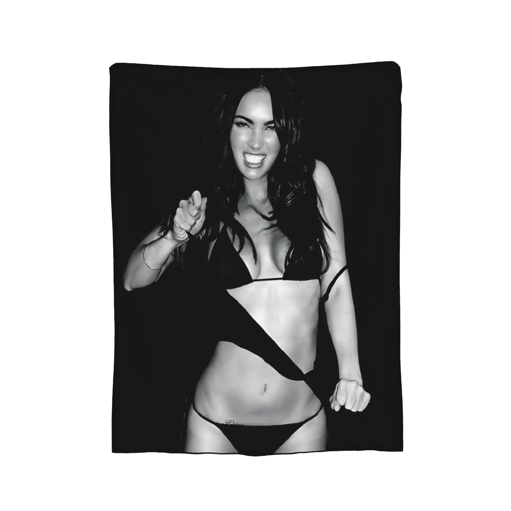 Megan Fox Bikini Fleece Blankets  Creative Throw Blanket for Bed Sofa Couch 125*100cm Plush Thin Quilt