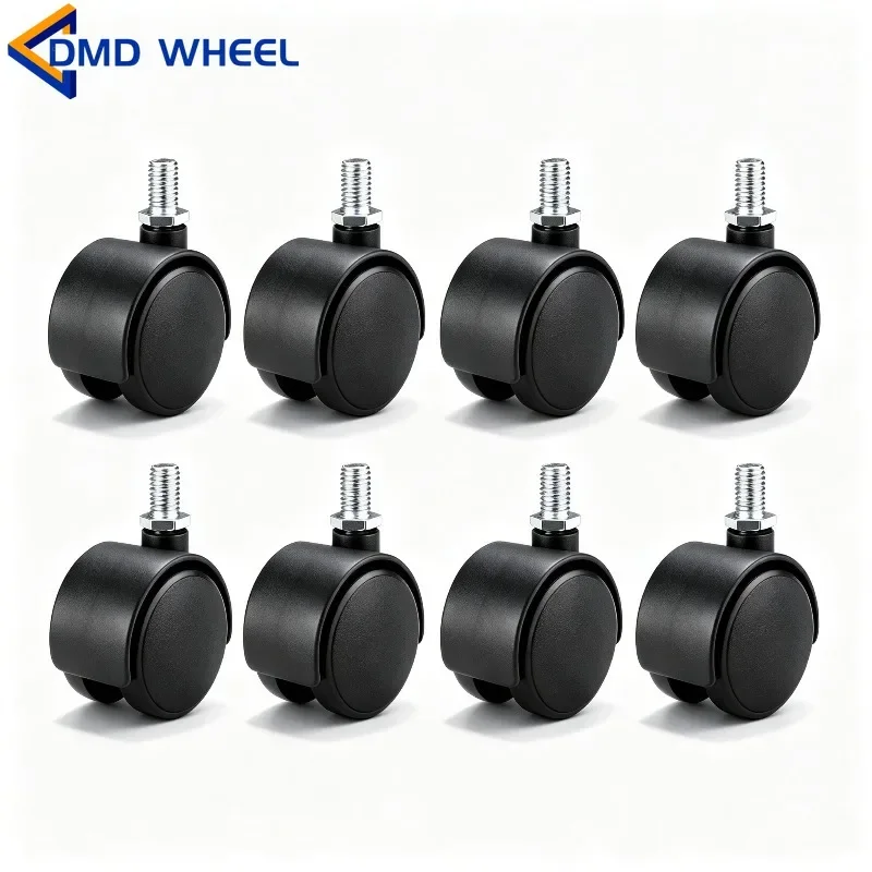 8 Pcs 1/1.5/2 Inch Screw/Circlip M8/M10 Universal Swivel Silent Wheel Furniture Table Cabinet Pulley Brake Whee Chair Caster