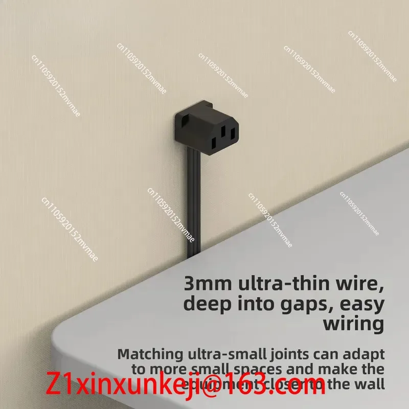 Computer Power Supply 90 Degree Elbow Extension -Thin Ultra Soft Male And Female Plug Three Hole C13 To C14