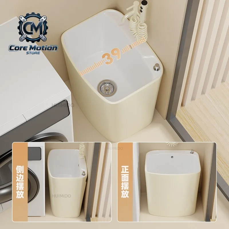 High-end mop pool household Internet celebrity balcony drainable mop bucket