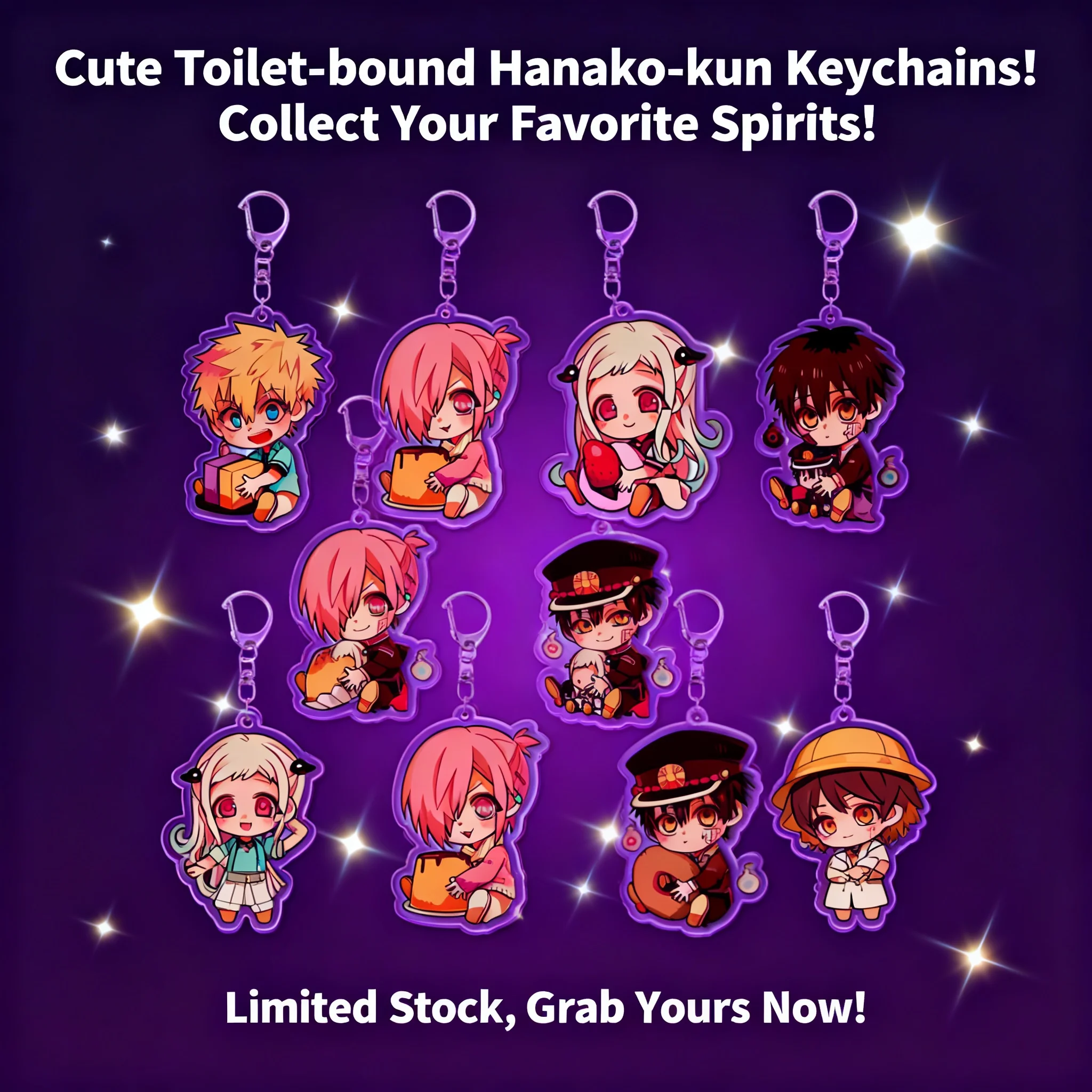 

Anime Keychain Acrylic Keychain DIY Anime Figure Accessories Jibaku Shounen Hanako-kun Layered Keychain Cross-border Ready