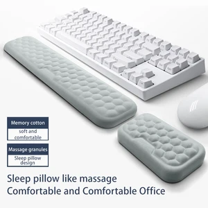 Keyboard Mouse Sandaran Tangan Ergonomis Kantor Mengetik Melindungi Bersantai Pergelangan Tangan Busa Memori Mouse Pad Komputer Notebook Mouse Pad 12 alas mouse mobil penjualan terbaik - №