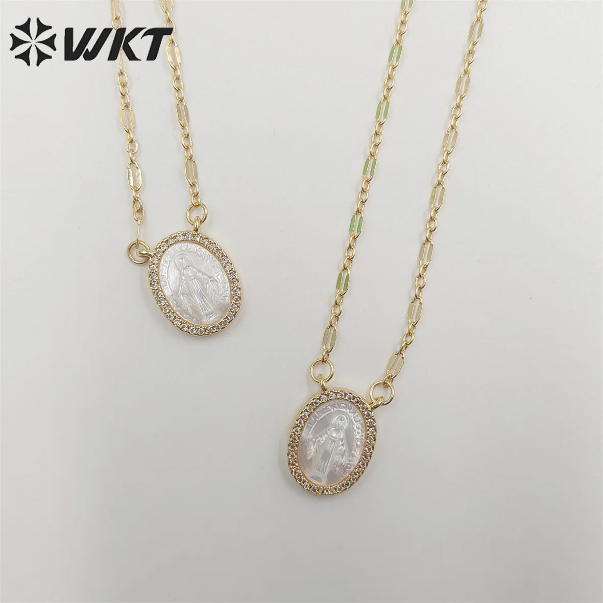 WT-JN218 WKT 2022 قلادة جذابة بالجملة قلادة من اللؤلؤ الطبيعي شل جديد بيع جميل شكل دائري مجوهرات النساء الاتجاه #4