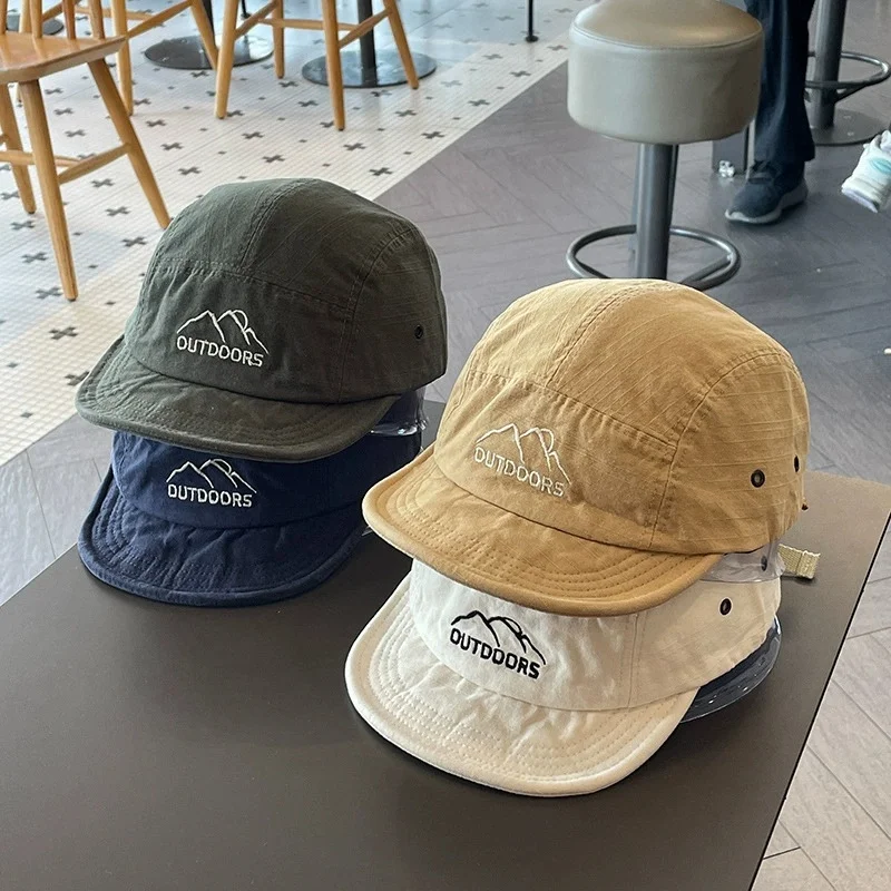 Japanese 5 Panel Short Brim Soft Baseball Cap Women Men Street Sunshade Student Outdoor Lightweight Sports Running Cap
