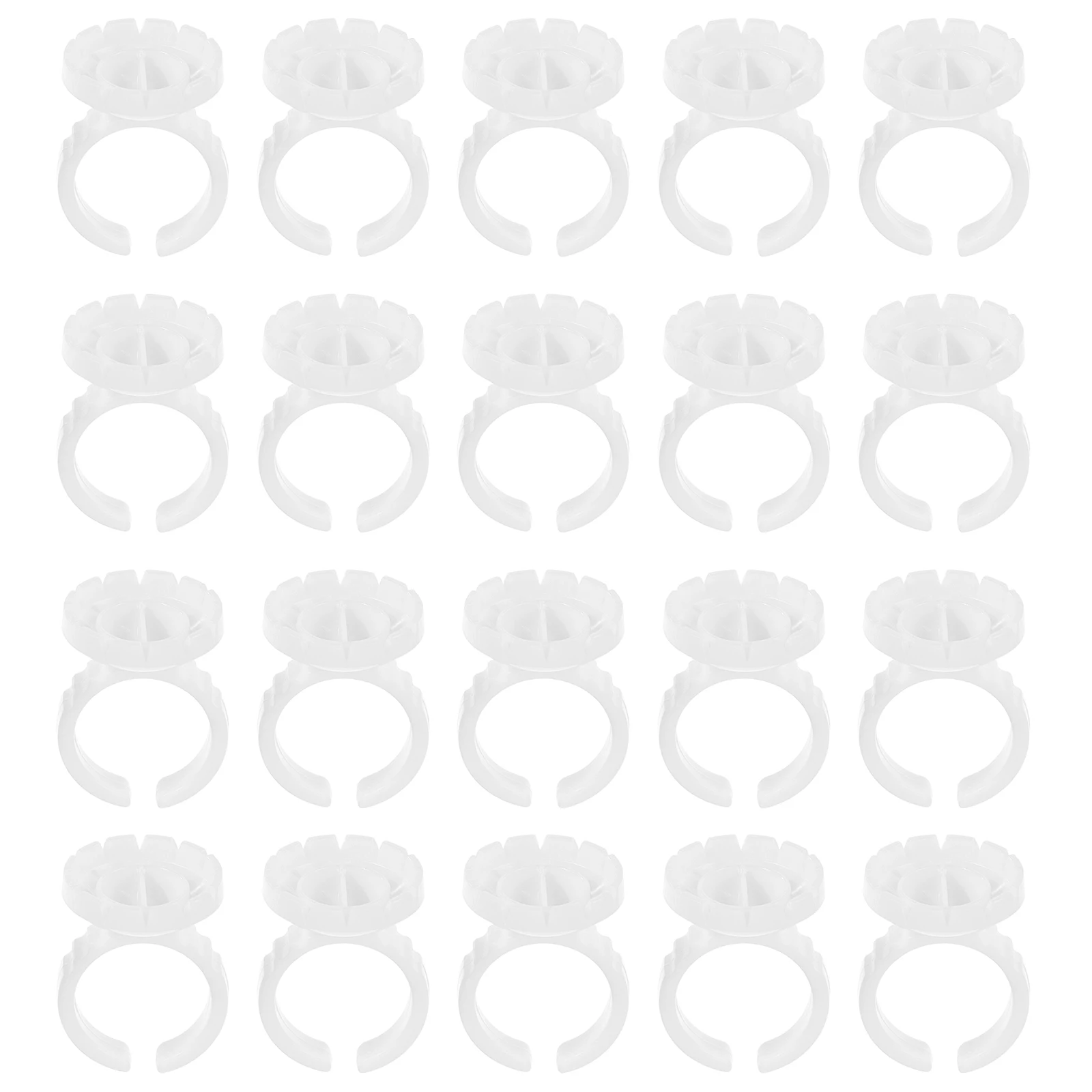 

100pcs Glue Cup for Eyelash Extension White Pigment Ring Plastic Small Holder Beauty Tools Accessories Paint