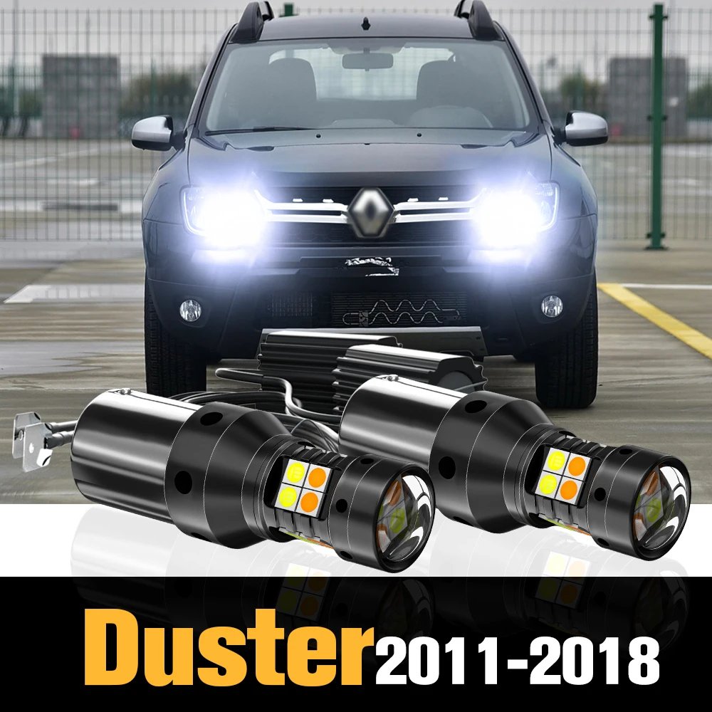 

2x Canbus LED Dual Mode Turn Signal+Daytime Running Light DRL Accessories For Renault Duster 2011-2018 2012 2013 2014 2015 2016