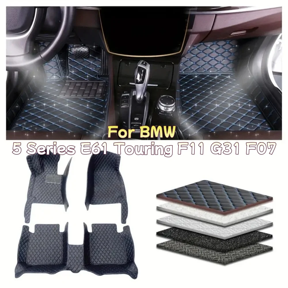 

Custom Car Floor Mat For BMW 5 Series E61 Touring F11 G31 F07 Car Interior Details Accessories Non-slip Auto Carpet