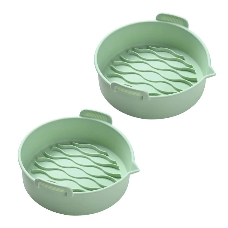 2つのシリコンライナーシリコンポットライナーエアフライヤートレイシリコンエアフライヤーバスケットエアフライヤーアクセサリー料理