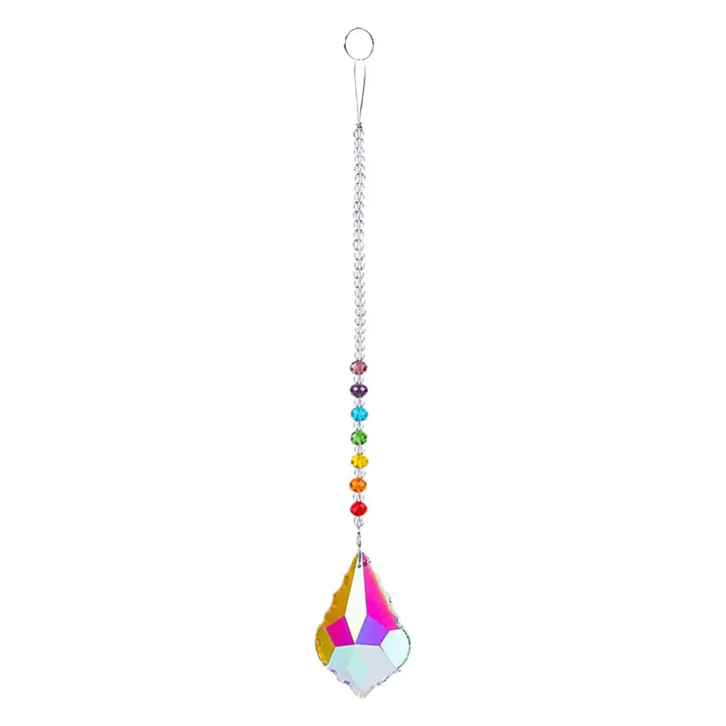 Rainbow Crystal Sun Catcher Prism Chandelier Window Pendant for Balcony Garden Car Hanging Indoor Decorative Accessory