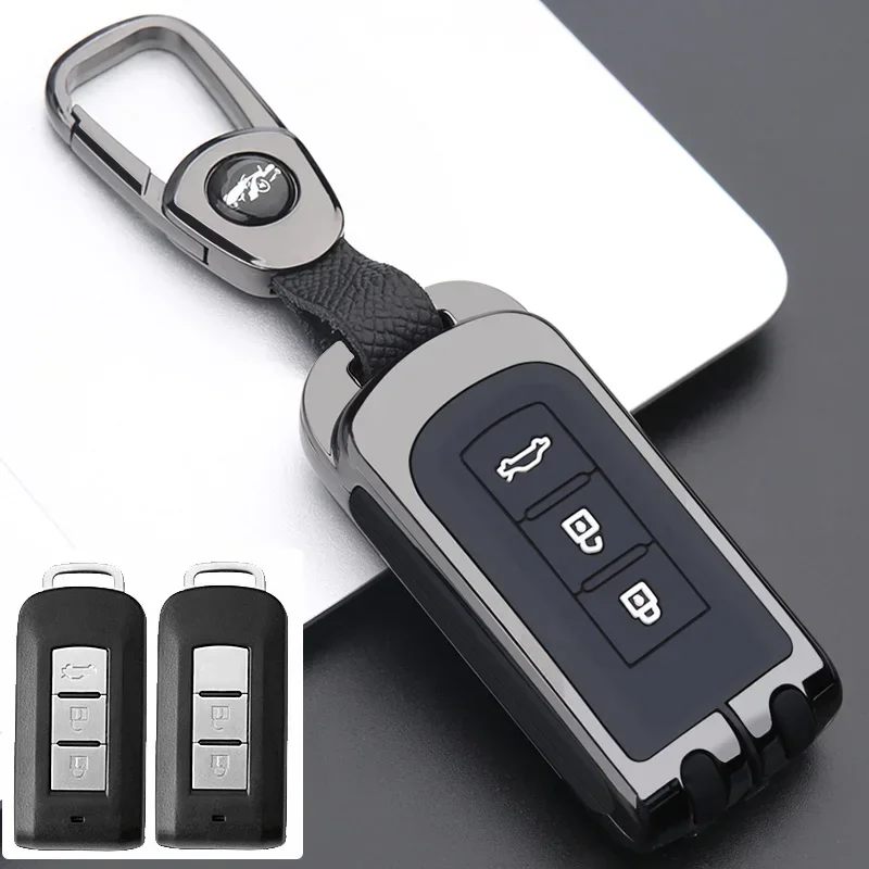 

Car Key Case Cover For Mitsubishi L200 ASX Outlander 3 2015 Eclipse Cross Pajero Sport 2020 Lancer AXR RVR Nativa Montero Shogun