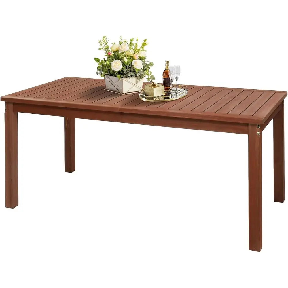 

Large Outdoor Wood Dining Table for Patio, Solid Wood Patio Table Waterproof Wooden Table for Garden, Backyard, Deck - Durable Y