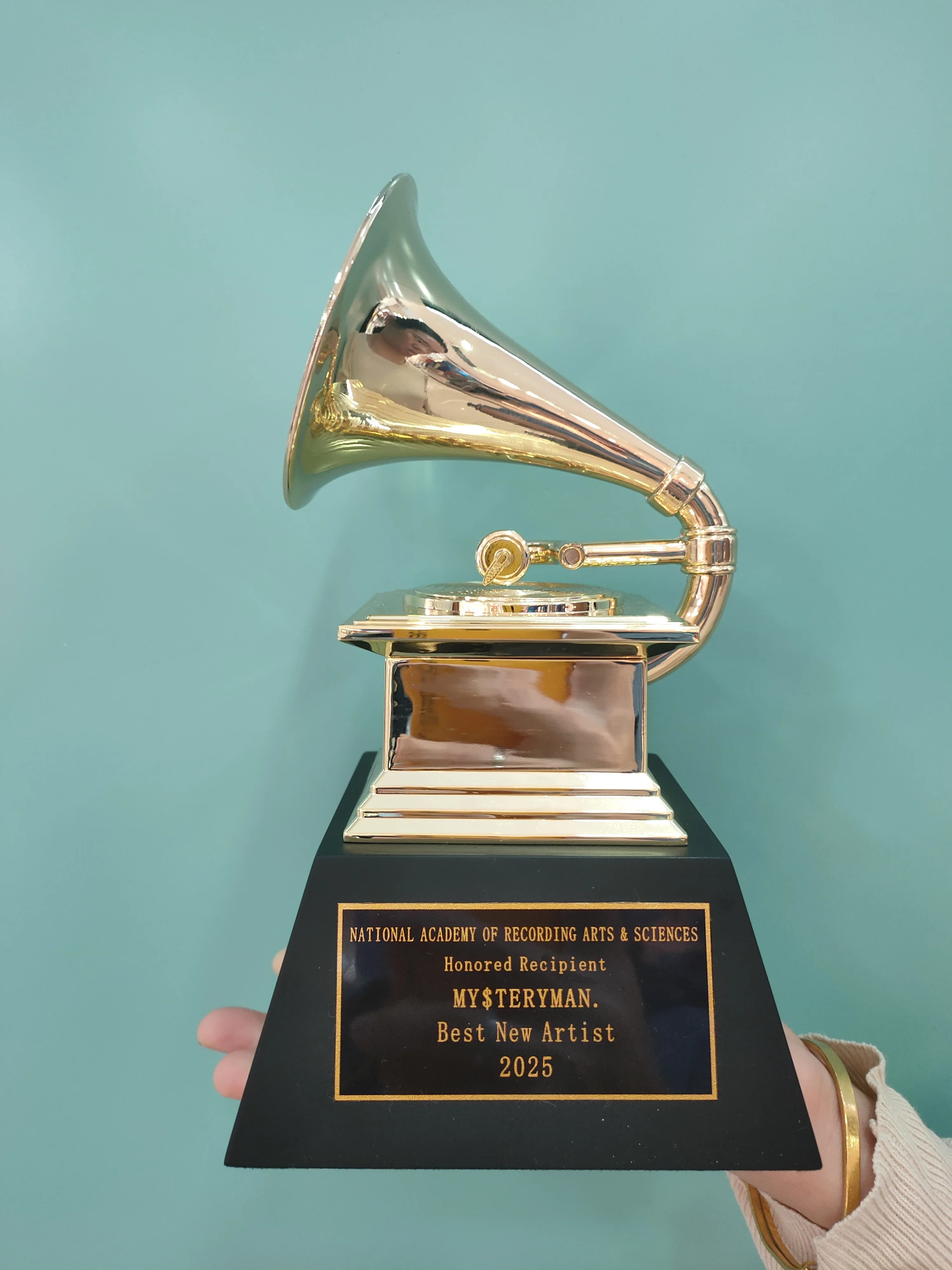 Trofeo de Metal de los premios GRAMMYS de NARAS, bonito regalo, colecciones de recuerdos, letras gratis