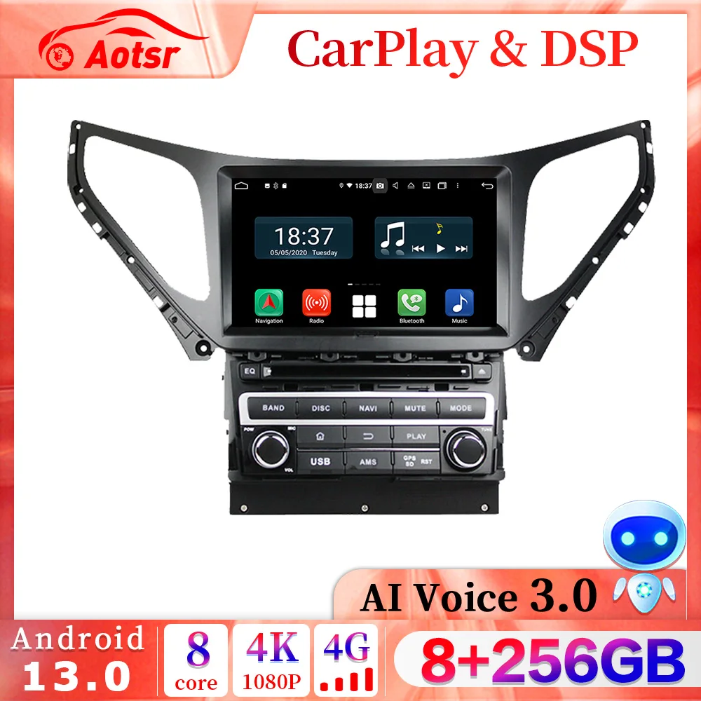 

8+256GB Car radio Android 13.0 For Hyundai AZERA Grandeur HG I55 2011-2018 AutoRadio GPS Multimedia Player Navi Stereo Head Unit