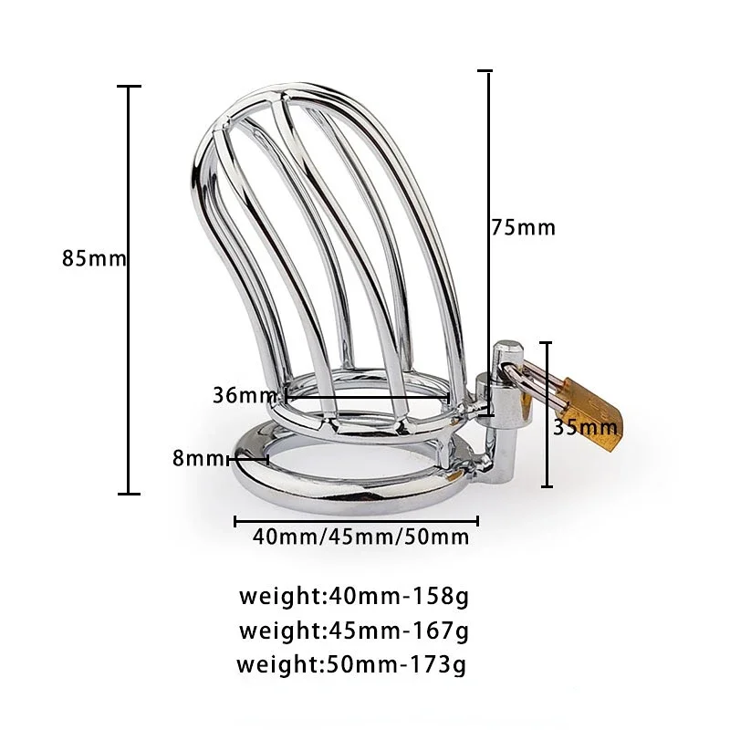 Male Chastity Device Metal Chastity Cock Cage Erotic Urethral Lock Sex Toys For Men Gay Bondage Belt Penis Ring Alternative Toy