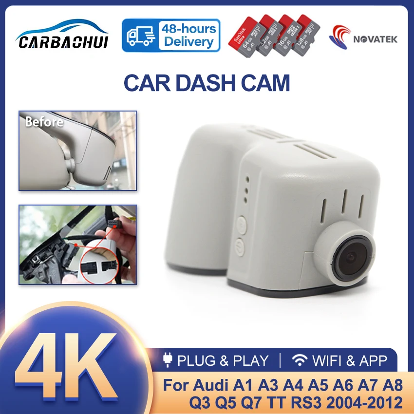 

4K Car DVR UHD Plug and Play Dash Cam Camera Video Recorder For Audi A1 A3 A4 A5 A6 A7 A8 Q3 Q5 Q5L Q7 TT RS3 2004-2012 DashCam