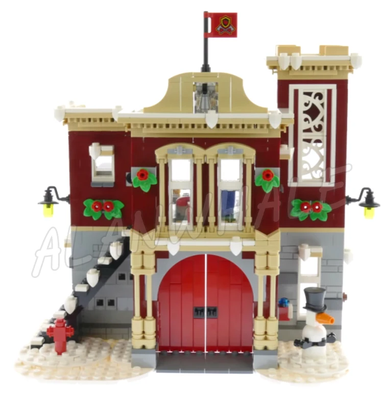 1197 pz Creativo Esperto Villaggio Invernale Stazione di Fuoco Camion Albero Di Natale 11041 Building Blocks giocattoli Compatibile Con Il Modello