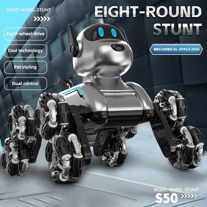 Cảm Biến Cử Chỉ Thú Cưng Thông Minh Robot Biến Hình Đồ Chơi Chó Xe Ô Tô Điều Khiển Từ Xa Với 8 Bánh Xe Dành Cho Trẻ Chơi Lưu