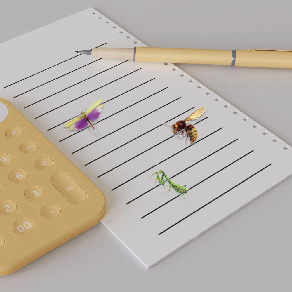 50PCS Stickers of Various Cute Insects and Beetles Insect Teaching Aids Stickers Collectible Stickers for Insect Lovers