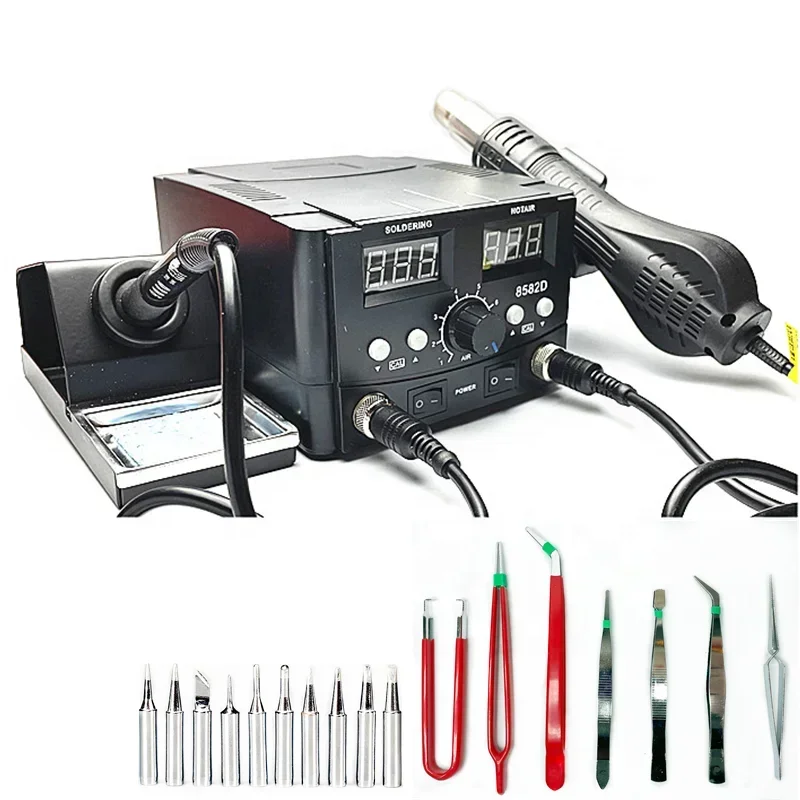 8582D even-numbered constant temperature welding table rework repair station 8586 electric soldering iron hot air gun 2 in 1