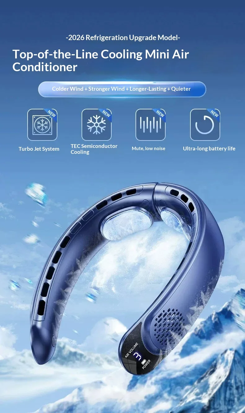 XIAOSHUBING S8 Hanging Neck Air Conditioner TEC Semiconductor Refrigeration Quiet Low Noise Hanging Neck Small Air Conditioner