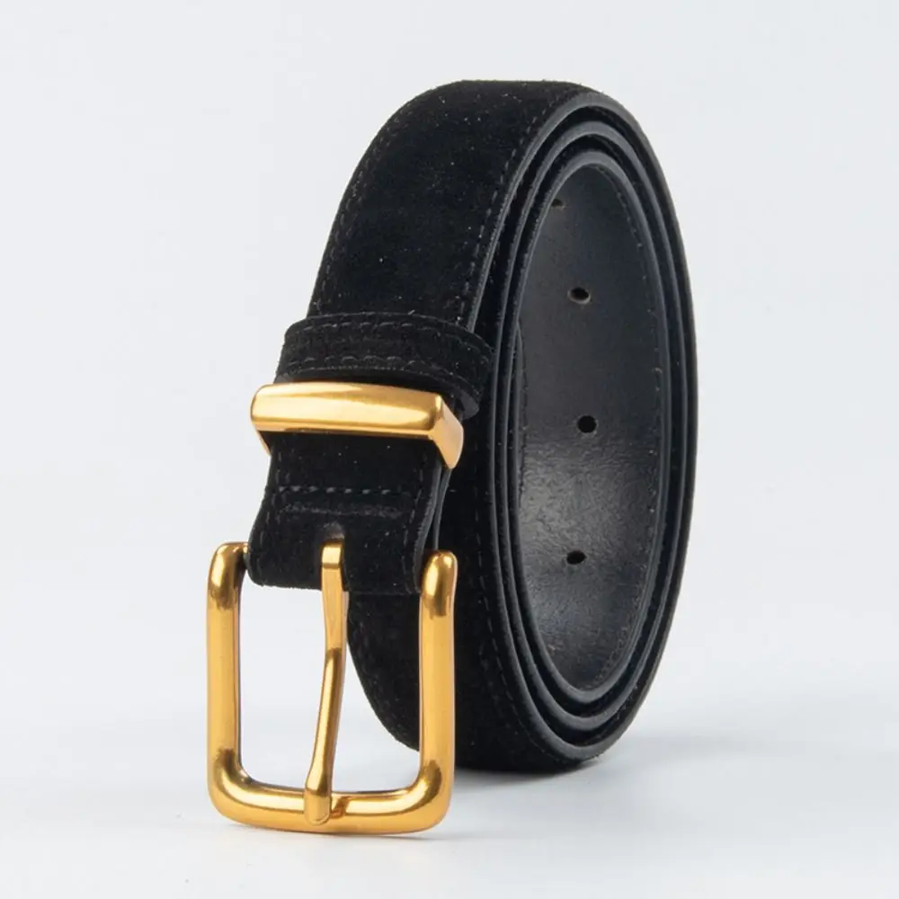 Retro Luxury Design Suede Leather Belt Trendy Casual Frosted Cowhide Belt Versatile Trouser Dress Belts Gifts