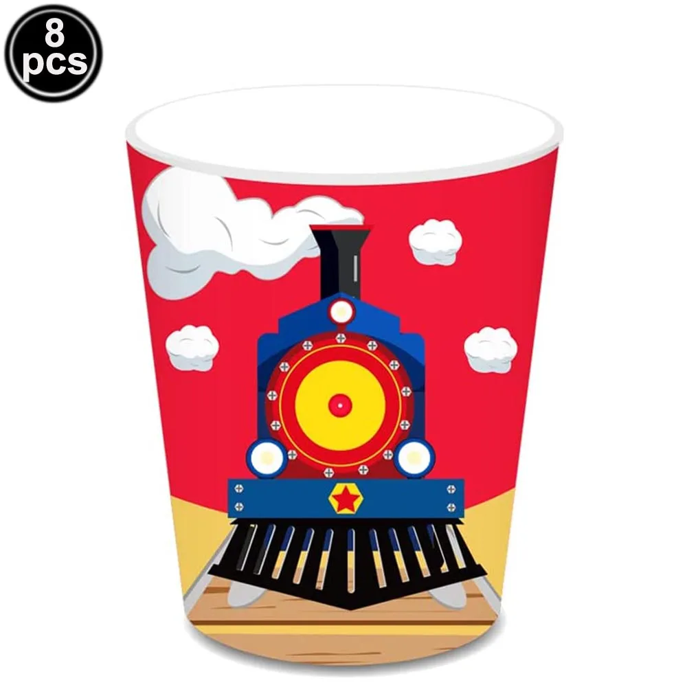 Train Birthday Party Supplies Train Tableware Paper Plate Cup Napkin Happy Birthday Banner And Train Balloon Boy Birthday Party