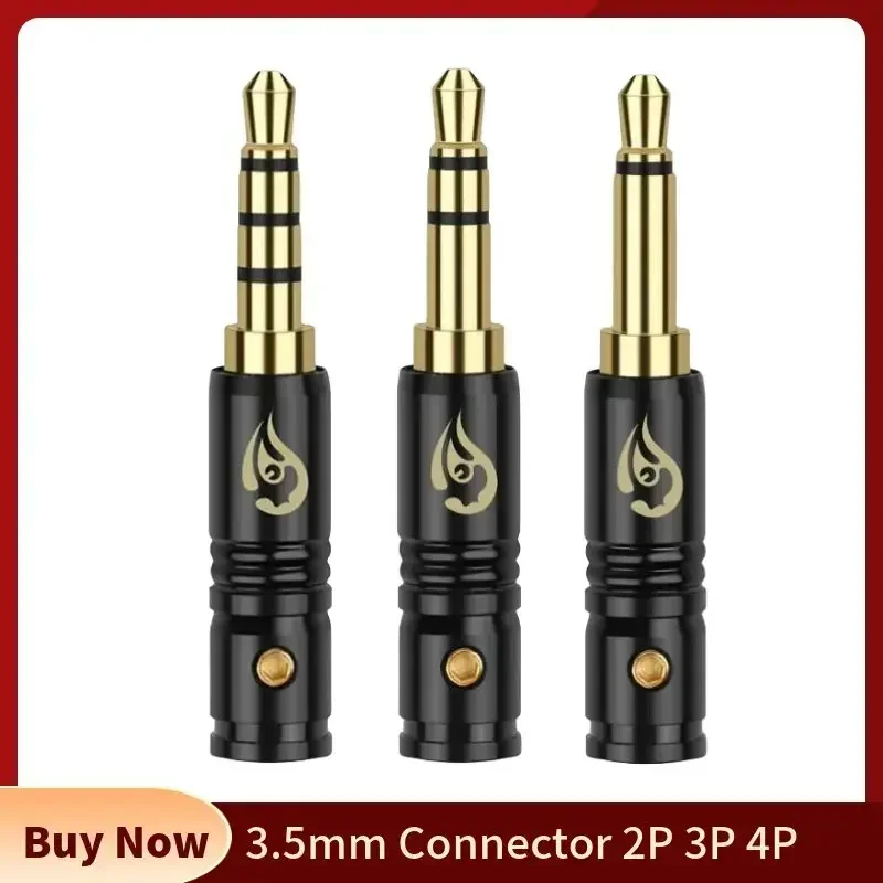 Audio Plug 3.5 Jack Consumer Electronics 2 3 4 Pole Mono Plugs Gold Plated Copper Speaker Terminal 3.5mm Connector Black Silver