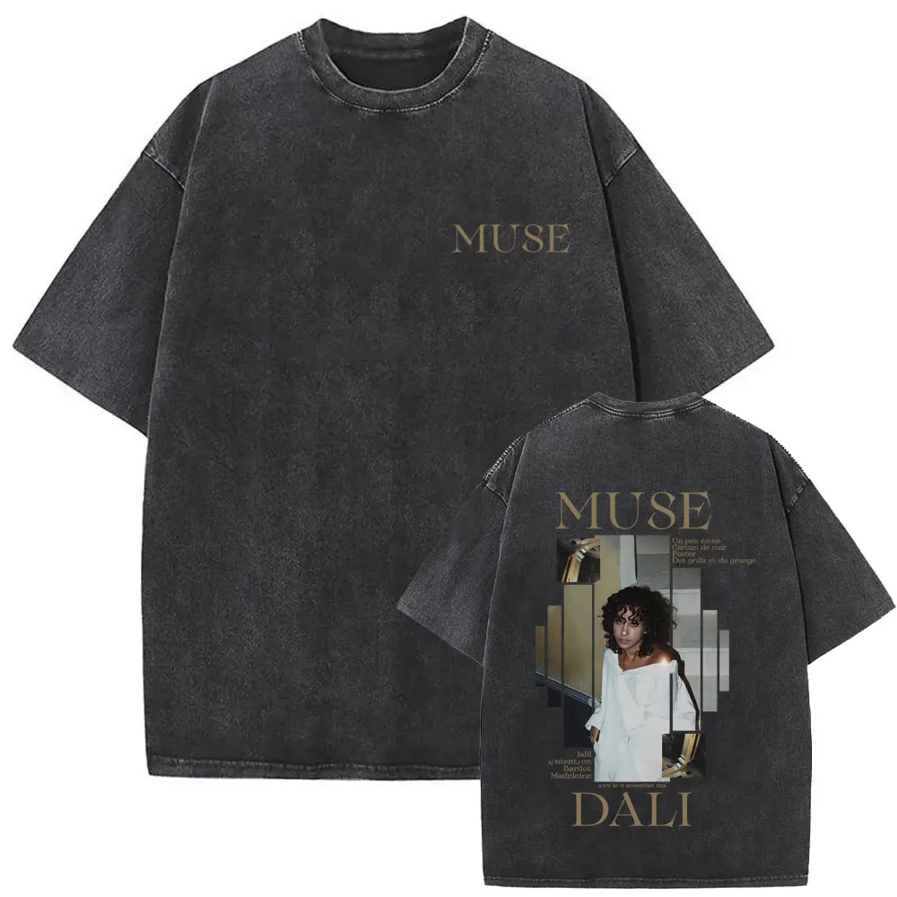

Rapper Dali Muse Album Graphic Washed Vintage T-shirt Men Women Hip Hop Fashion Pop Music Streetwear Male Casual Oversized Tops