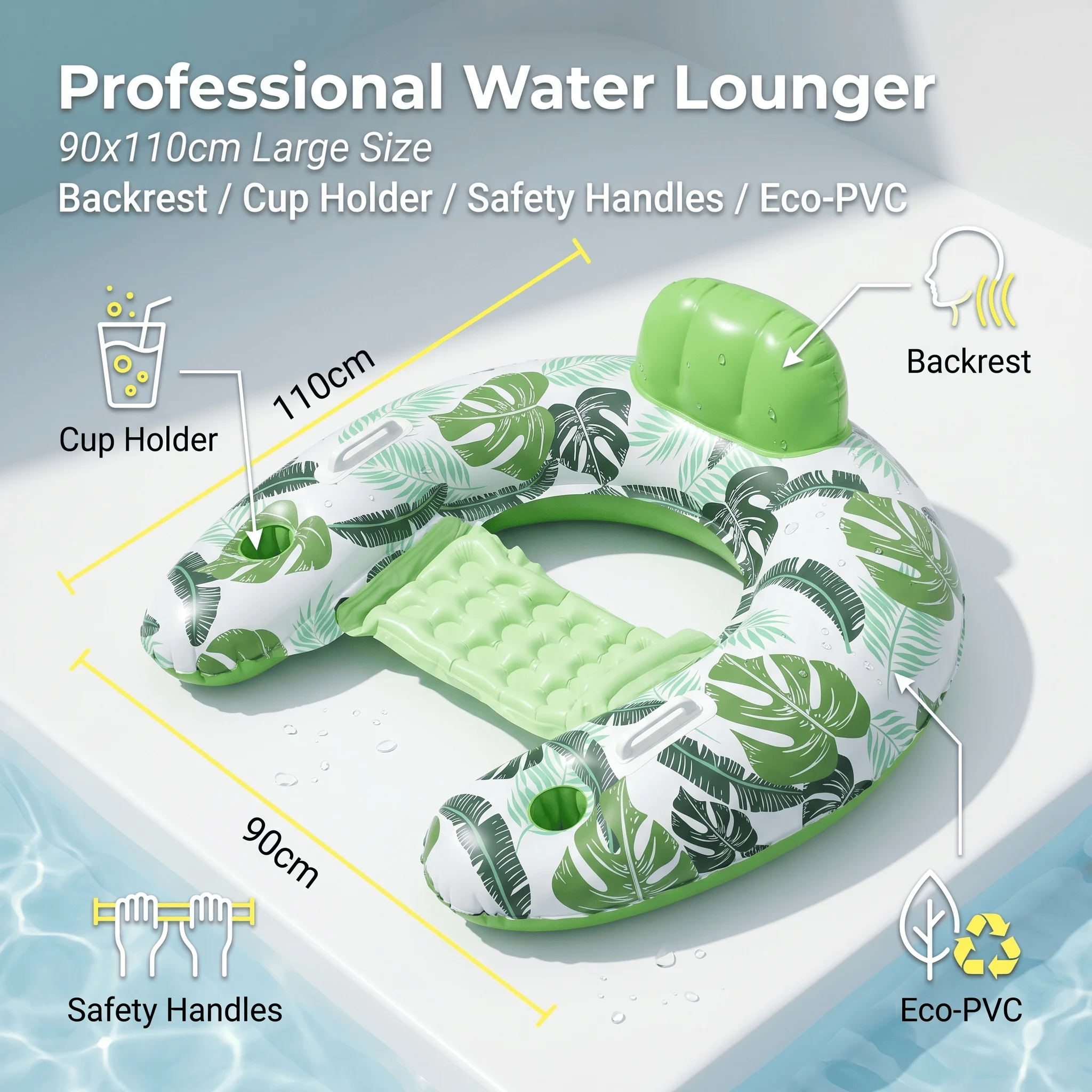 Hamaca Acuática Inflable Para Adultos – Flotador De Piscina Con Reposera Y Silla Para Playa, Piscina Y Río