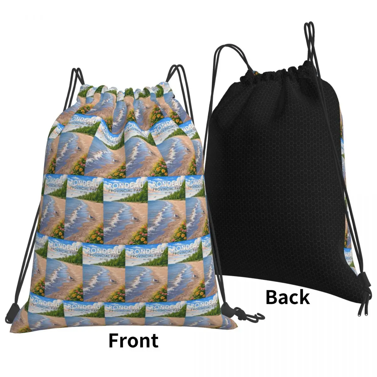 Rondeau Provincial Park Canada Travel Backpacks Casual Drawstring Bundle Pocket Sundries Bag Book Bags for Man Woman School