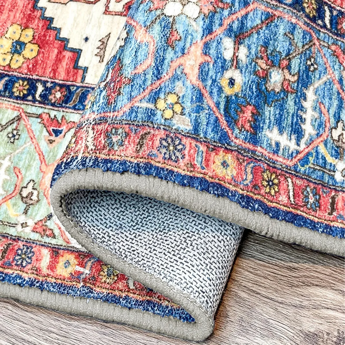 VIKAMA Boho Wash Sole Imitation Cashmere Carpet Living Room Home Decoration Blanket Machine Washable Non-Creased Plush Floor Mat