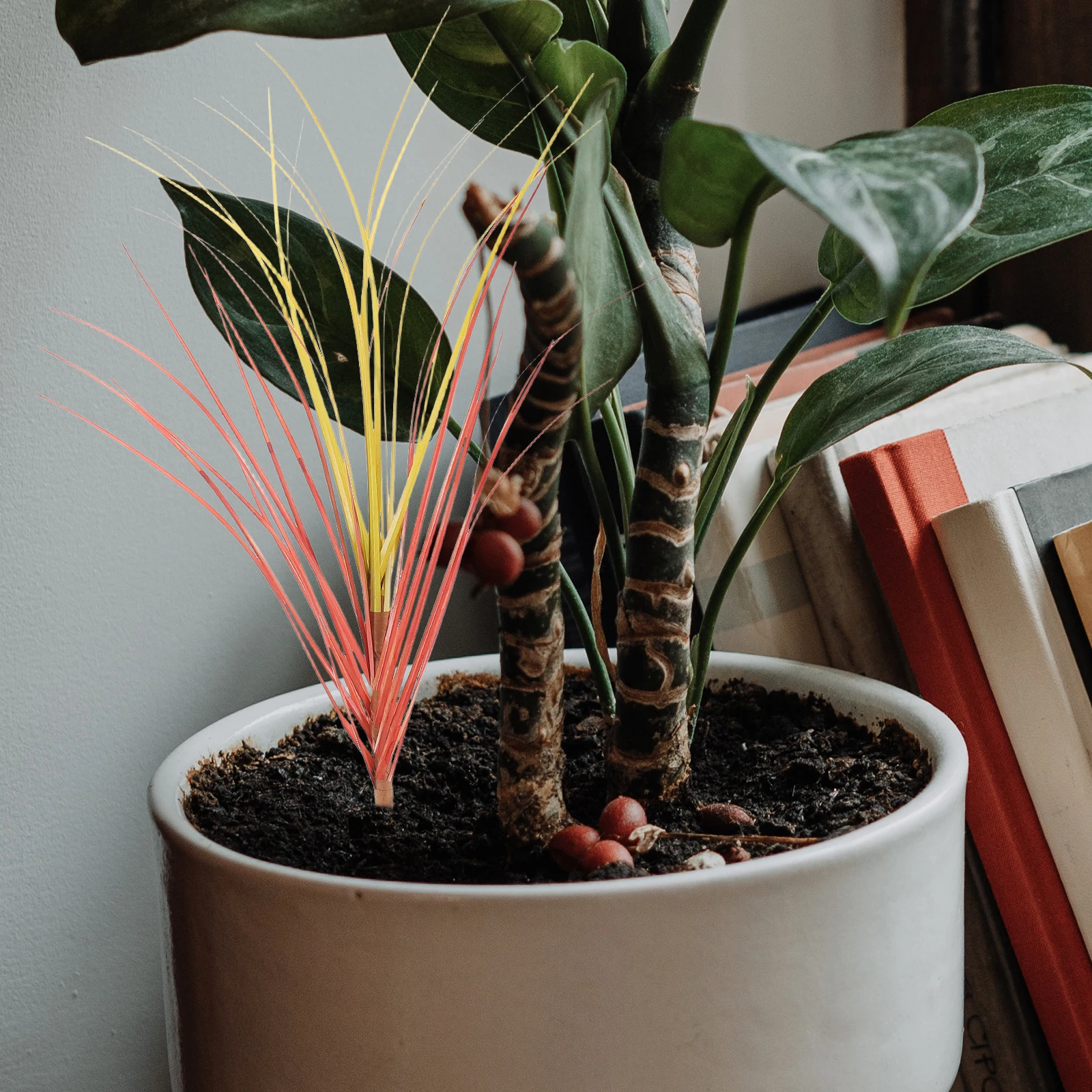 

12pcs Plants Decorative Grass Green Stems Indoor Outdoor Faux Grass Plant Lifelike Decorations Simulation Design