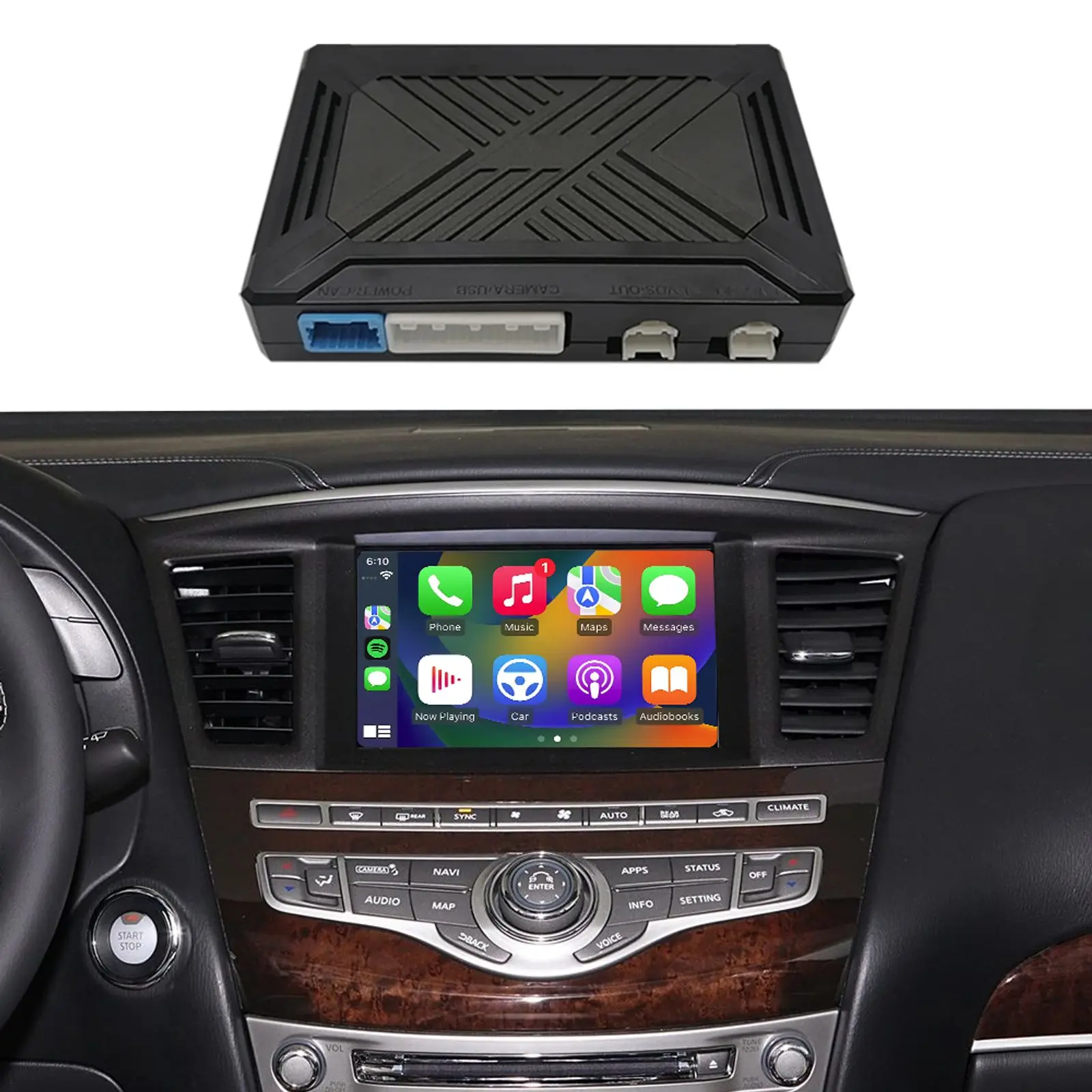 Infiniti Apple Carplay dla QX60 QX80 Q70 Nissan Patrol Armda Dodaj bezprzewodową kamerę cofania z systemem Android i obsługą OEM BT Audio