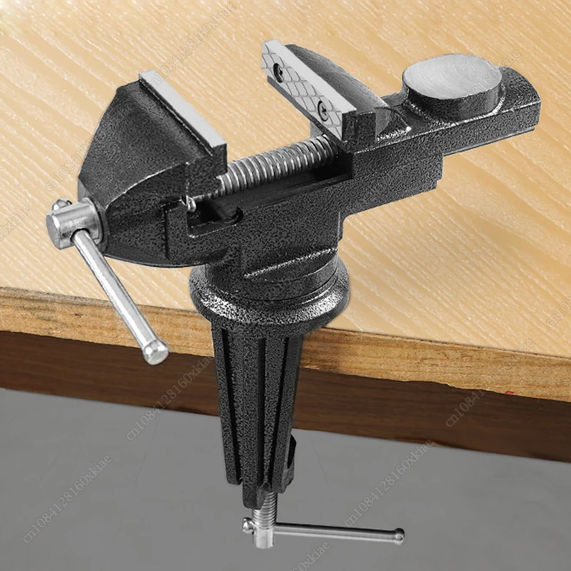 Black Bench Vise Jaw Width 50/60mm 360 Degree Swivel Cast Iron Tabletop Multifunctional Heavy Clamp Woodworking Tools