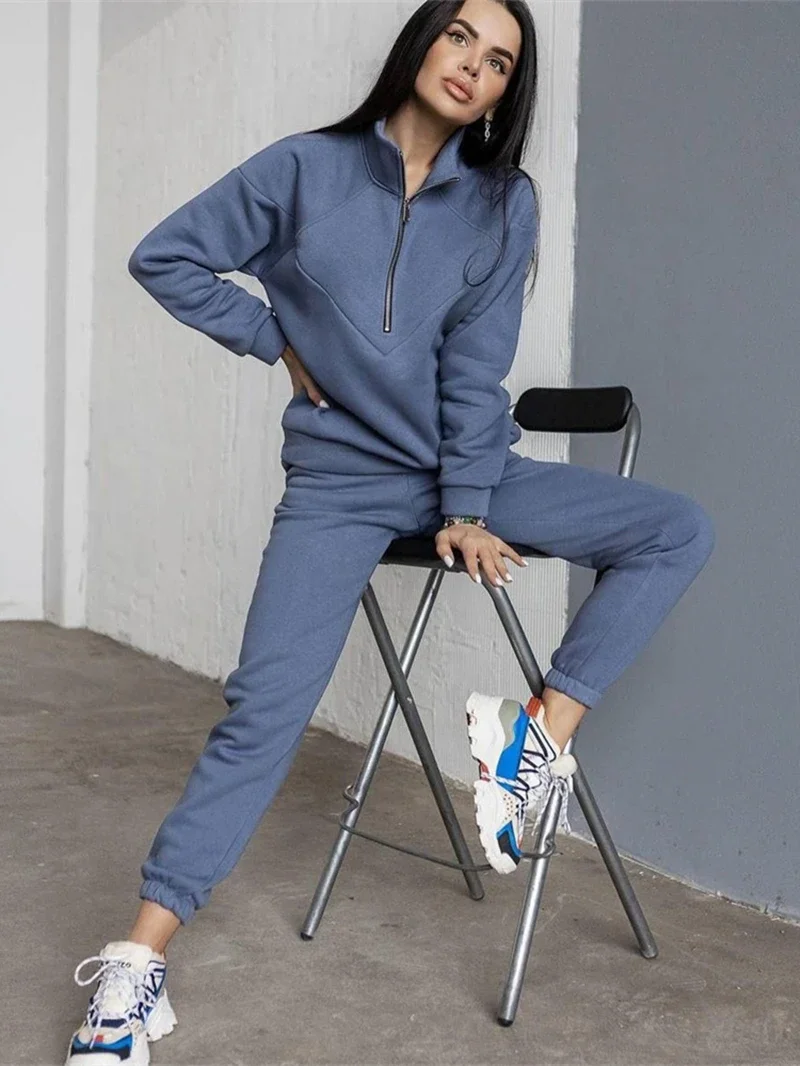 Fashion 2 Piece Sets Women Outfit Autumn Clothes Women 2024 Pullover Sweatshirt Top and Pants Sets Fleece Sweatsuits Woman Sets