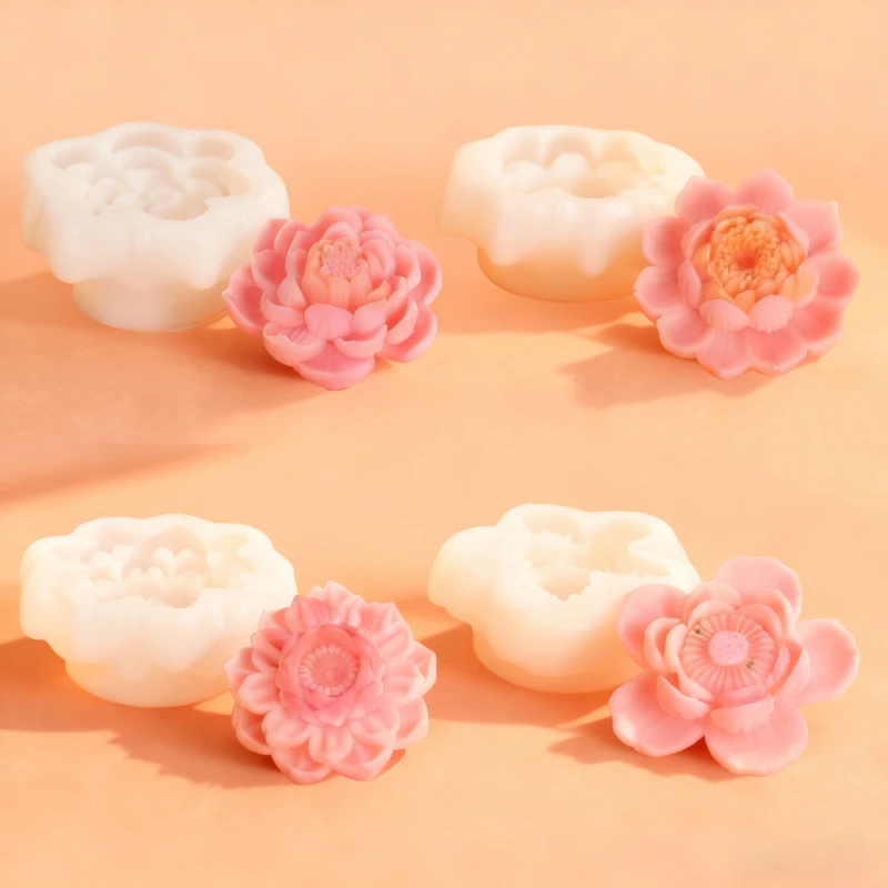 3D Lotus Flower Candle Silicone Molds, Lotus Seed Flower Candle Molds, Silicone Molds for Handmade DIY Projects, Resin Molds