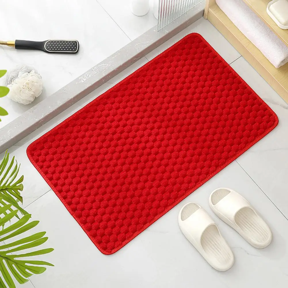 Easy-care Bathroom Rug High Density Anti-slip Bathroom Floor Mat with Quick Absorbent Quick-drying Solid Color 3d for Safety