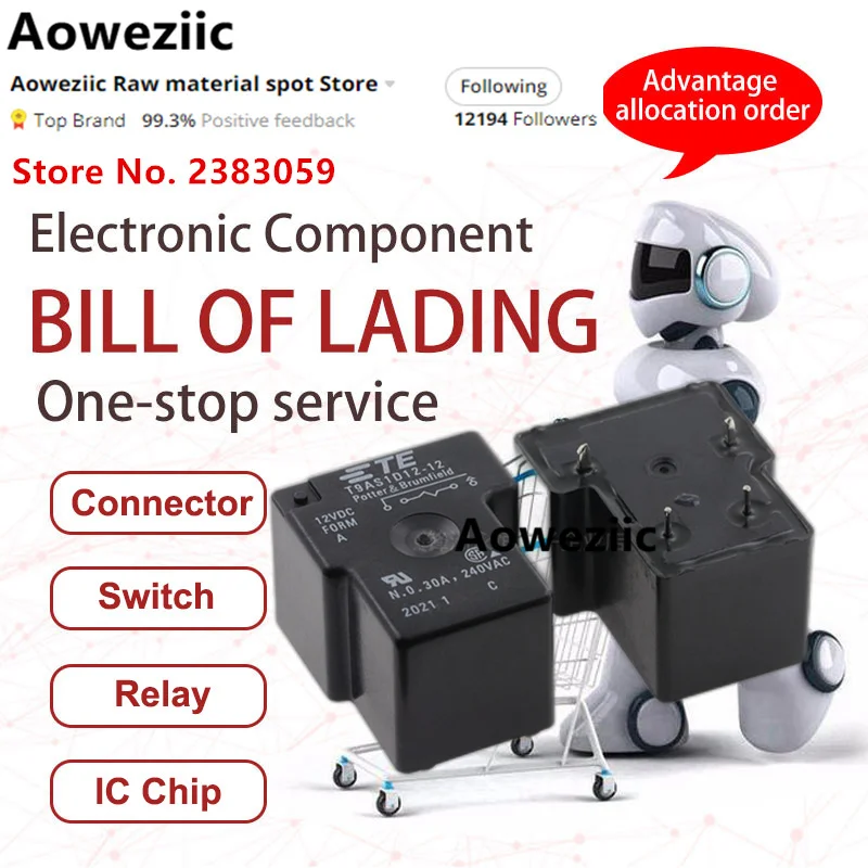 Aoweziic  2021+  100% New Original  T9AS1D12-12 12VDC T9AS1D12-24 24VDC DIP-4  30A