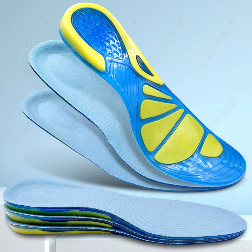 

CORRECTiON Silicone Gel Orthopedic Insoles Foot Care Sport Shoes Shock Absorption Arch Support Non Slip Massaging Insole Pad