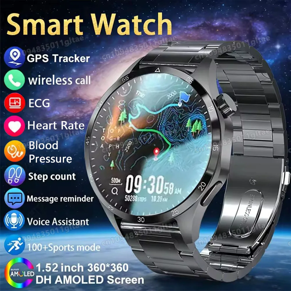 Smart Watch 6 Pro Men ECG Heart Rate Blood Pressure Sleep Monitor GPS Tracker BT Call 5ATM Waterproof Sports Smartwatches HT30