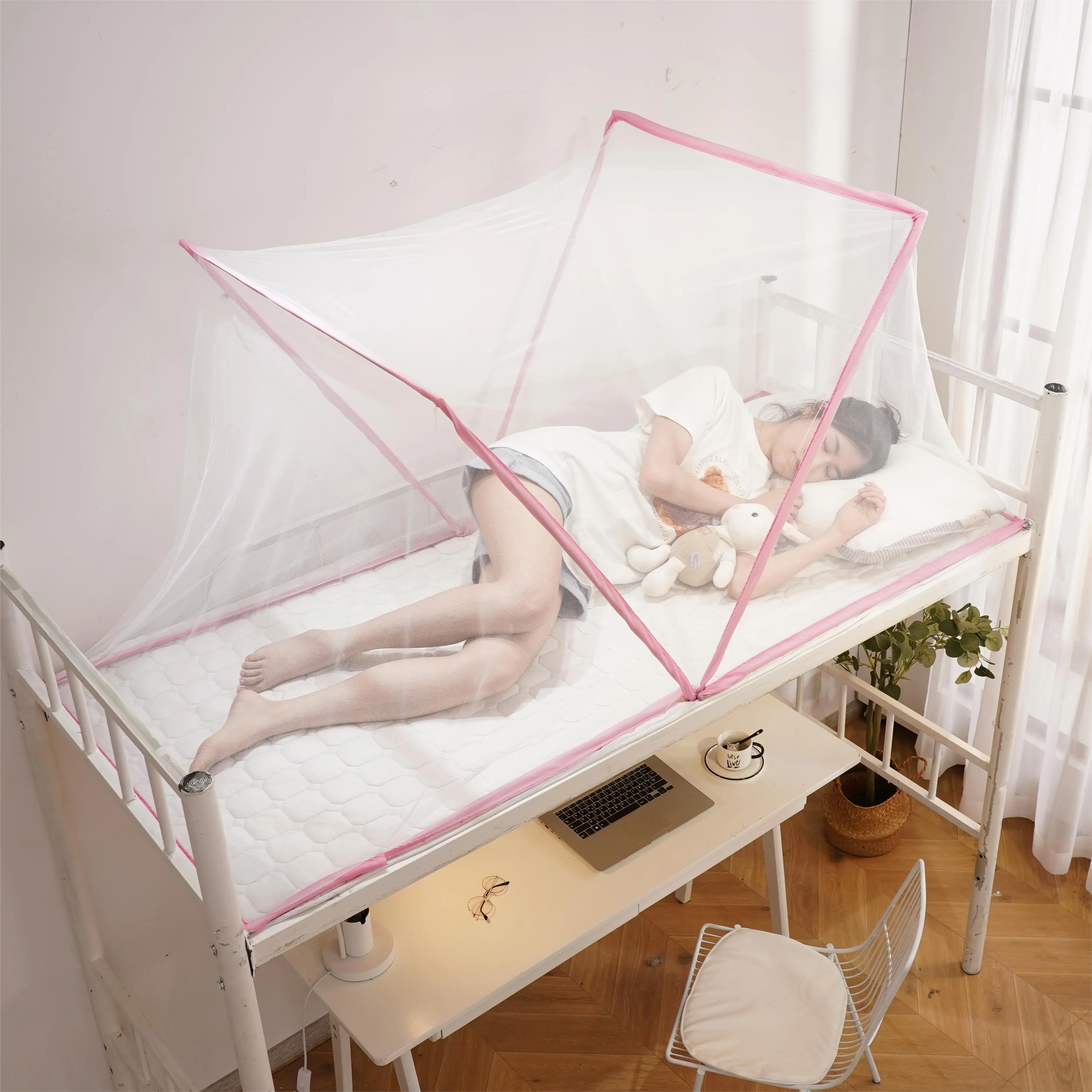 

YanYangTian Square Folding mosquito net Installation-Free Large bed tent canopy Lazy Pattern Tent