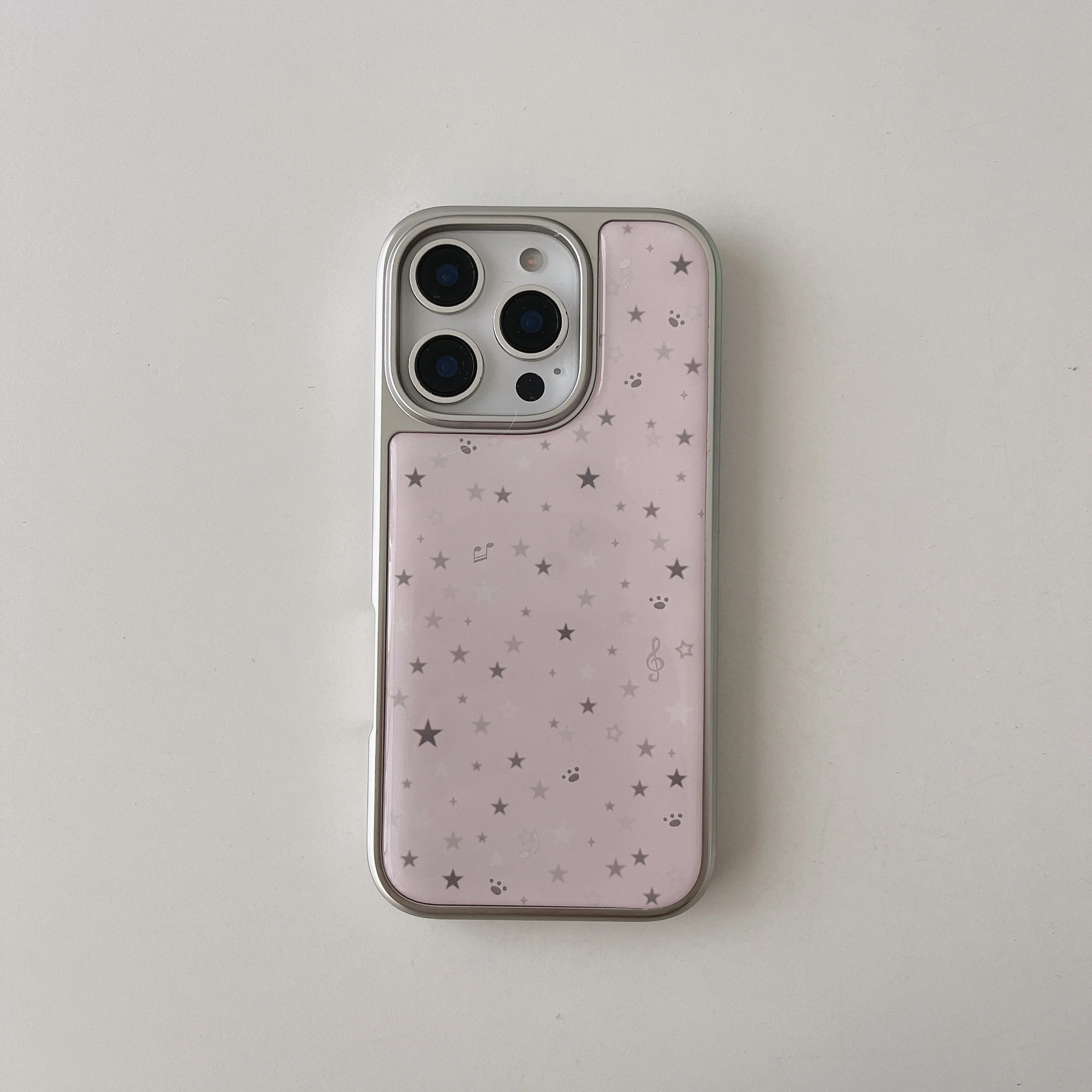 Creative Electroplated Edge Pink Ink Splash Fashionable Phone Case for iPhone 16 15 14 11 12 13 Pro Max Plus Back Cover