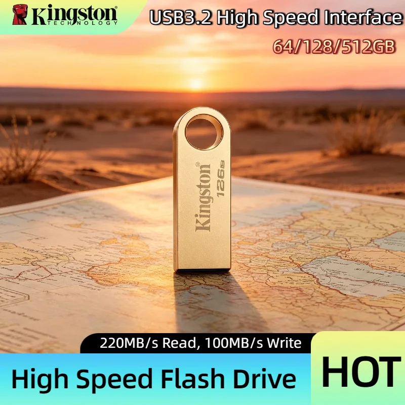 Kingston High Speed Metal USB 3.2 Flash Drive for TV Car Max 220Mb/s Read 100Mb/s Write Flash Pen drive USB Disk Pendrive Stick